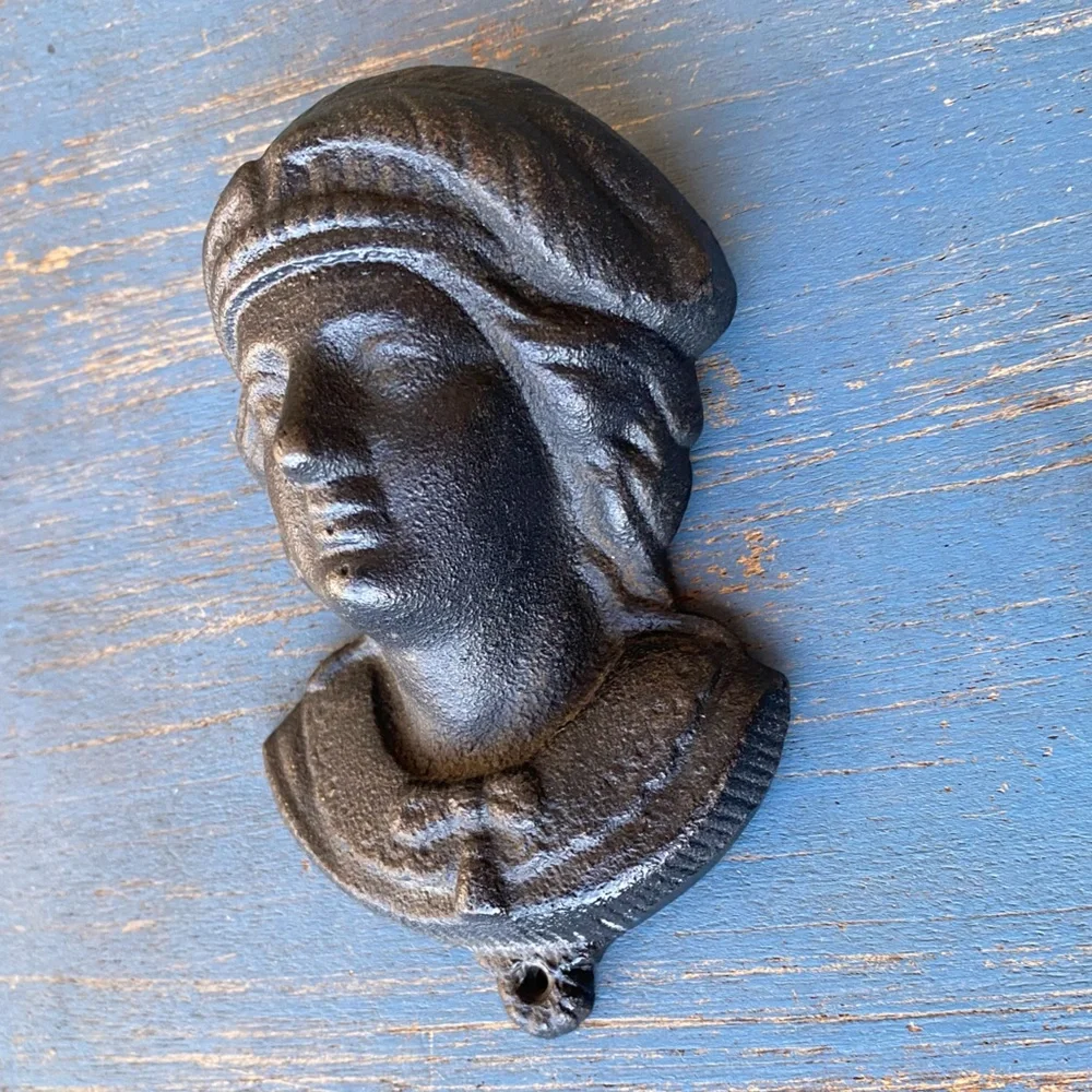 Unique Black Cast Iron Wall Hanging Match Holder Hook Numbered